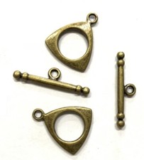 30Sets Bronze Rope Toggle Clasps H0176