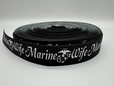 NEW 5-yards of Marines Wife 7/8" wide Grosgrain Ribbon