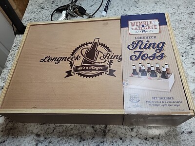 WEMBLEY Tailgate Longneck Rope Ring Toss classic wood box with Dividers