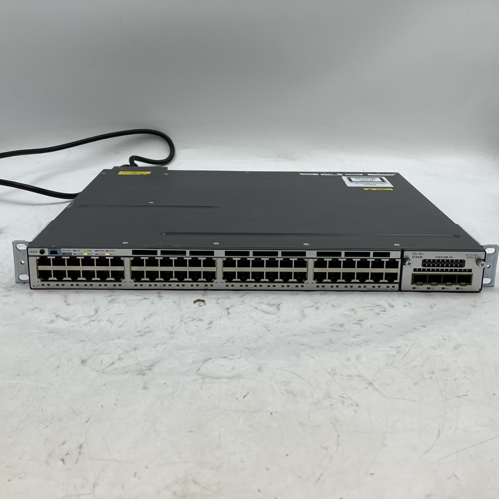 Cisco WSC3750X48PFS 48Port Gig Switch w/1x C3KXPWR1100WAC, C3KX