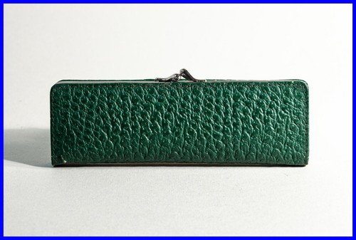 1930 / 40s OSMIA Green Leather Case for 2 Pens / Metal Clasp - 第 1/5 張圖片