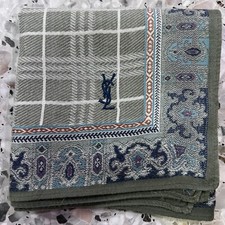 MAN HANDKERCHIEF COTTON ART POCKET SQUARE 18" CLASSIC BABY GREEN CHECKS PAISLEYS