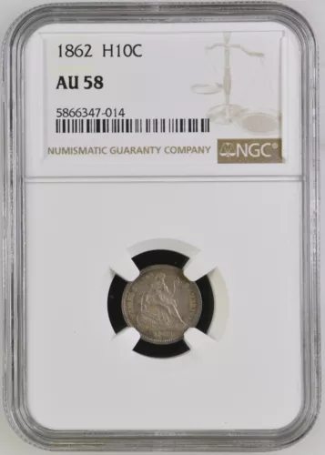 1862 Liberty Seated Half Dime NGC AU-58
