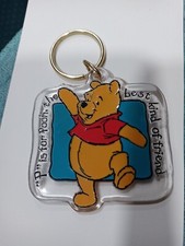 Disney Store Winnie the Pooh Key Ring "P is for Pooh, the best.." Acrylic 19186