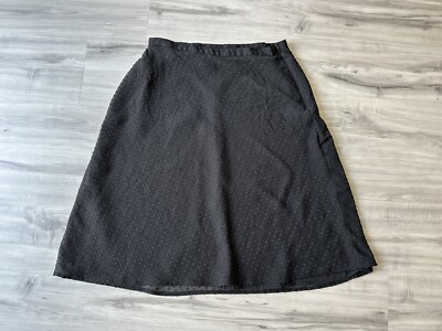 Jaclyn Smith Circle Skirt Black Textured Polka Dot Midi Women's Sz