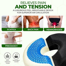 Donut Gel Sitting Pillow - Orthopedic Memory Foam for Tailbone Pain, Hemorrho...
