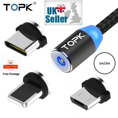 3‑in‑1 Magnetic Fast Charging Cable – USB‑C, Micro‑USB IOS