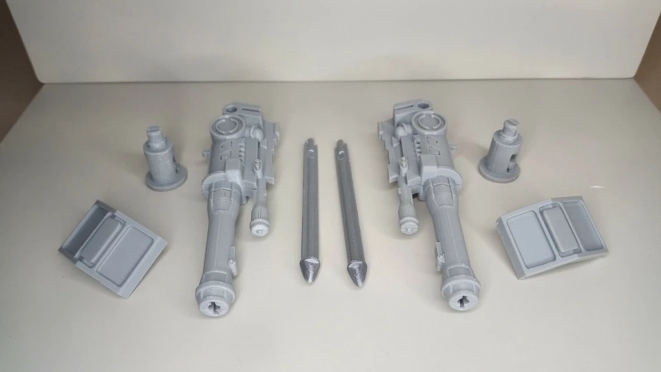 Piezas Kenner Star Wars 1997, 2006 AT-AT - Pistolas laterales para mejillas + misiles impresos en 3D Foto 3 de 4