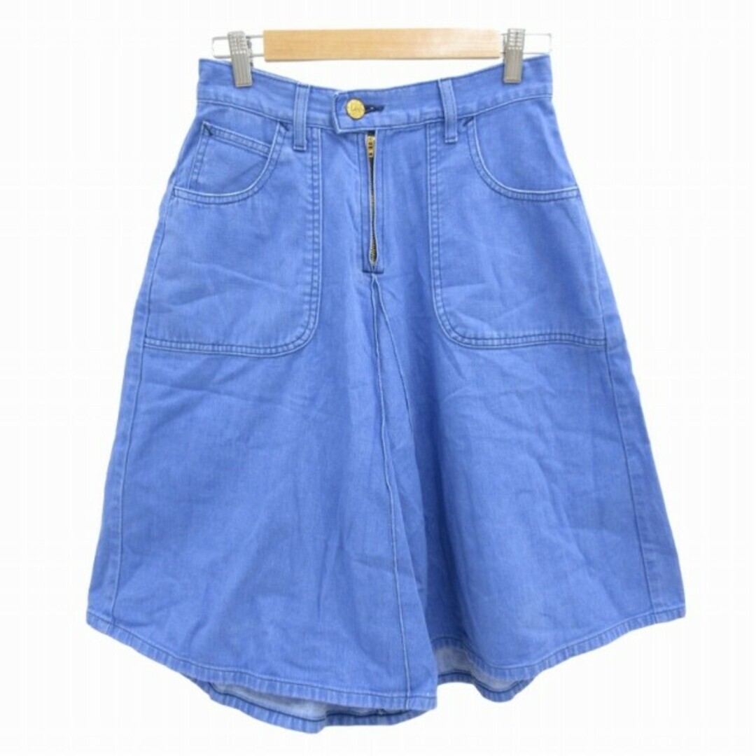 LEE Baggy Denim Shorts Half Pants Wide S Blue Used 