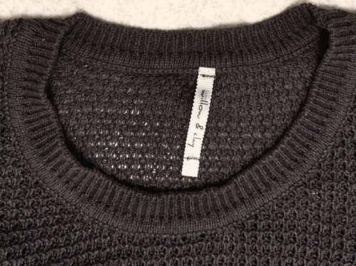 Willow & Clay XS Gray/Brown Cold Shoulder Cotton/Acrylic Loose Weave L/S Sweater - 第 2/3 張圖片