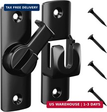 Flip Door Latch, 90/180 Degree Barn Door Latch Black Right Angle Door Lock Latch