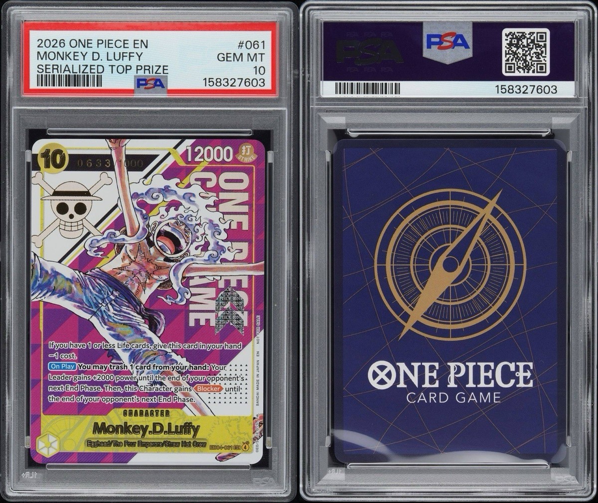 2026 One Piece Championship Monkey D. Luffy English Serial Card