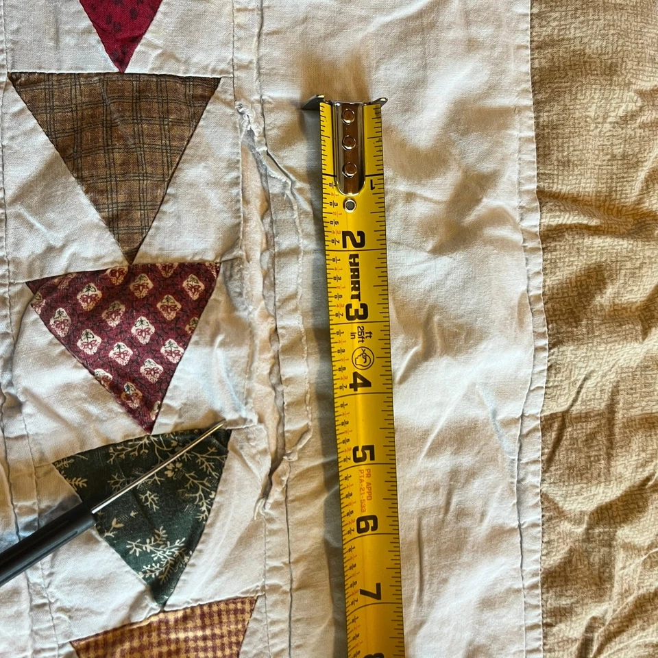 Handmade Patchwork Quilt 84x90 Rustic Cabin Motif Bears Moose Stars Trees - Image 4 of 4