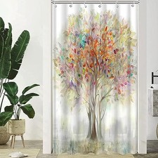 Colorful Tree Shower Curtain Shower Fabric Shower Curtain Flowers Shower