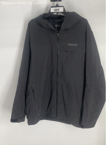 Marmot Mens McArthur Black Long Sleeve Hooded Zip-Up Jacket Size XL