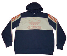Adidas Youth XL 15-16 Colorblock Trefoil Orange White Blue Hoodie Sweatshirt