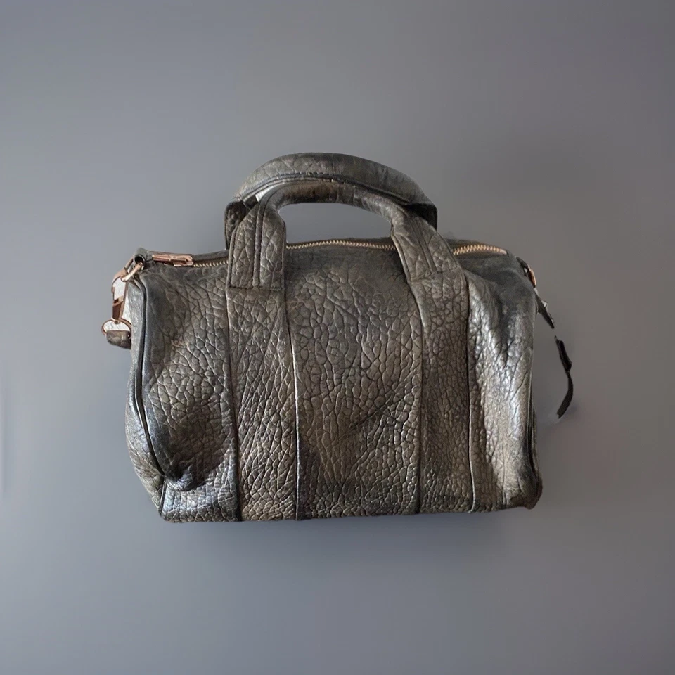 Alexander Wang Bag Large Rocco Smoke Pebbled Distressed Leather $1295 - Image 2 of 4