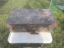 Vintage 1920s Flat-Top Steamer Trunk | Original Graphic Interior | Industrial...