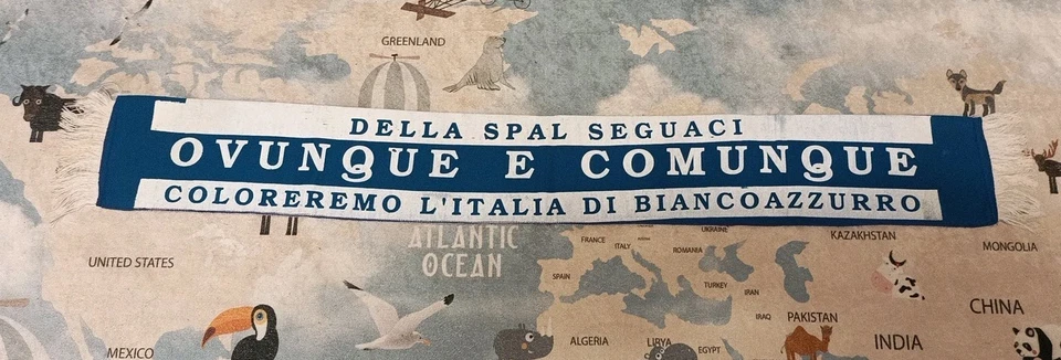 SCIARPA ULTRAS BROTHERS CURVA OVEST FERRARA SPAL SCHAL SCARF BUFANDA  - Immagine 2 di 2