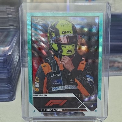 2023 Topps Chrome Formula 1 Lando Norris #26 McLaren Aqua Wave Refractor /150