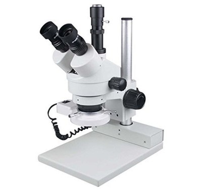 Radical Long WD 3.5-50x Zoom Stereo Trinocular PCB Watch Microscope LED Light