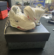 Jumpman Air Jordan Mini Sneaker Keychain Pair - White Red Black Plastic