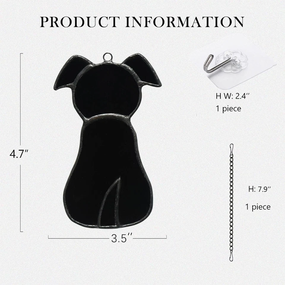 Hecho a mano BOXCASA Mascota Perro Memorial Vitral Ventana Colgante Regalo Foto 2 de 4