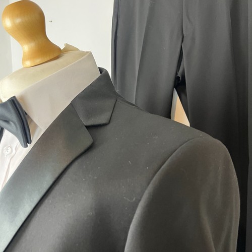 Marks and Spencer 3 Piezas Esmoquin Traje de Cena Para Hombre Negro 42S Chaqueta 36W 31L M&S - Imagen 4 de 24