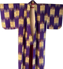 Vintage Japanese Meisen Silk Kimono Robe Gown Boho Antique gifts haori 1940s