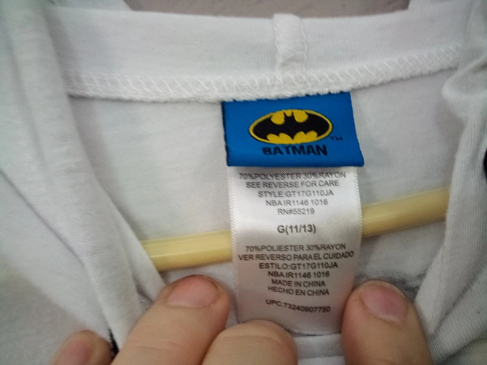 Pulôver fino Batman com capuz juniores tamanho G 11/13 logotipo listrado BATMAN - Imagem 3 de 4