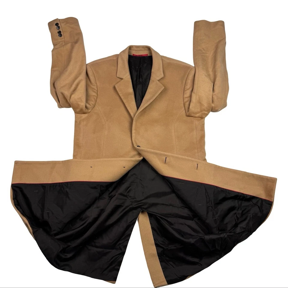 Hugo Boss Men’s 100% Cashmere Trench OverCoat Tan/Brown • 42R US - Image 3 of 4