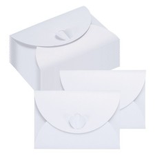 4.1x2.8 Inch Mini Card Envelopes, 50PCS Cute Cards with Heart Clasp, White
