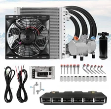 11000 BTU 12V Universal A/C Kit Truck Cab Bus Air Conditioner Underdash 6 Vents