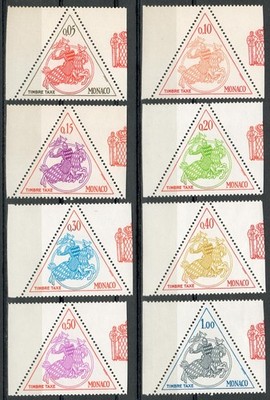 MONACO 1980 TAX STAMP SEAL PRINCE KNIGHT IN ARMOR - MNH ** YVERT 63/70