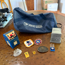 Vintage USPS Mailbox Wind Up Coin Bank Toy Postal Memorabilia Lot