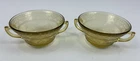 2 Federal Glass PATRICIAN "Spoke" Amber Two-Handled Cream Soup Bowls