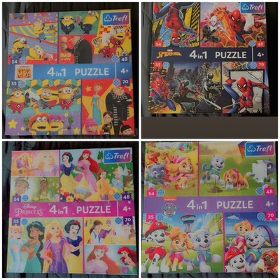 Trefl 4 in 1 Puzzle 207 Teile Minions - Spider Man - Disney Princess - Paw Patrol. P5