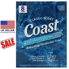 Coast Classic Scent Refreshing Deodorant Soap Cleansing 8-4 oz Bars