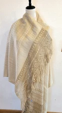 Traditional Mexican Rebozo | Handcrafted Shawl with Fringe |Geometric | Wrap