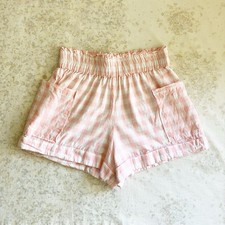 Show Me Your Mumu High Rise Gingham Patch Pocket Shorts Size Small Pink White