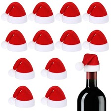 Mini Christmas Santa Hats 12Pcs Velvet Tiny Holiday Party Decor 2.75"x4.3" NEW