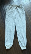 Lululemon Stretch High Rise Joggers White/Grey Sz4=S Full Length Inseam