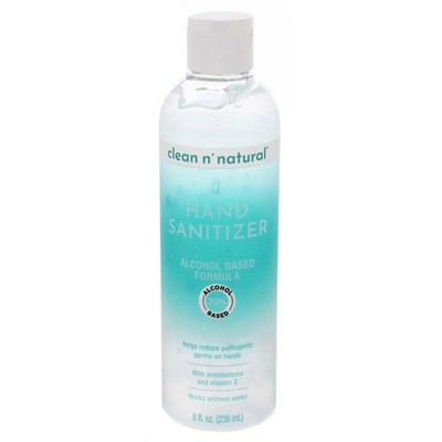 Clean n  Natural  Hand Sanitizer - Alcohol Based Formula 8 fl oz