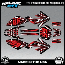 Graphics Kit for HONDA CRF80 CRF100 (2004-2016) PRIME SERIES - RED CRF80 CRF100