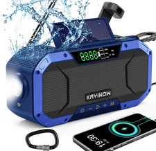 Hand Crank Emergency Radio with Solar, Flashlight, Charger  SOS, 5000mAh