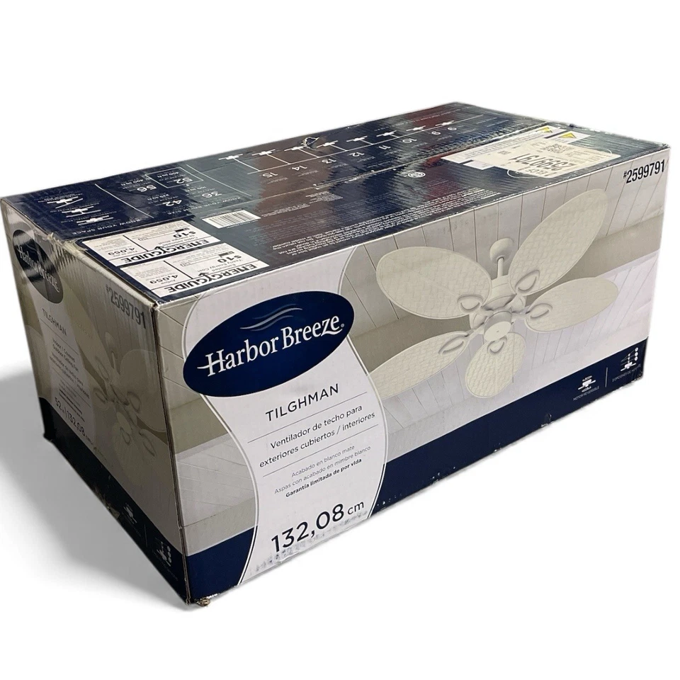 Harbor Breeze, 52" Indoor/Outdoor Ceiling Fan w White Wicker Blades | "Tilghman" - Image 2 of 4