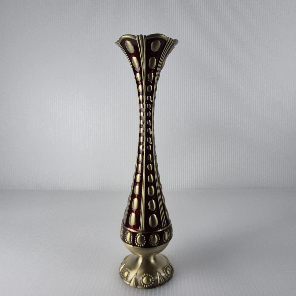 Florero pequeño de aleación de metal con soporte para florero florero para decoración de mesa Foto 4 de 4