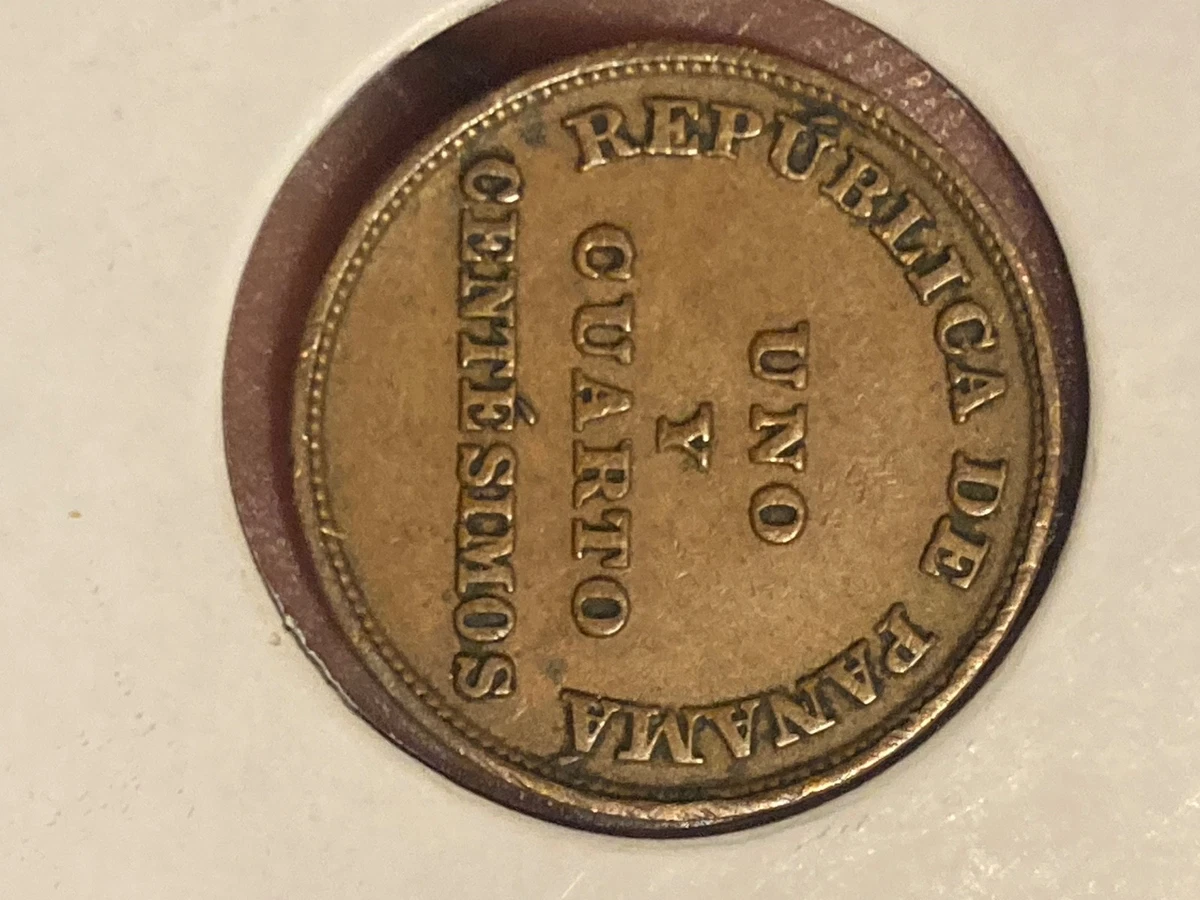 1940パナマ1 1/4 CENTESIMOS LOT＃V4323 NICE！ 1940 Panama 1 1/4