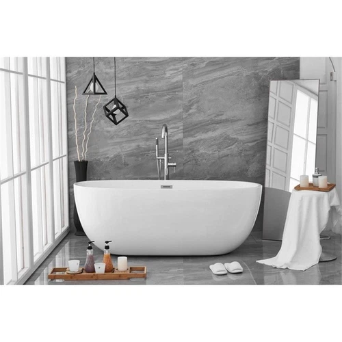 Elegant Decor Allegra 67" Iron and Nylon Soaking Roll Top Bathtub in White - Picture 6 of 8