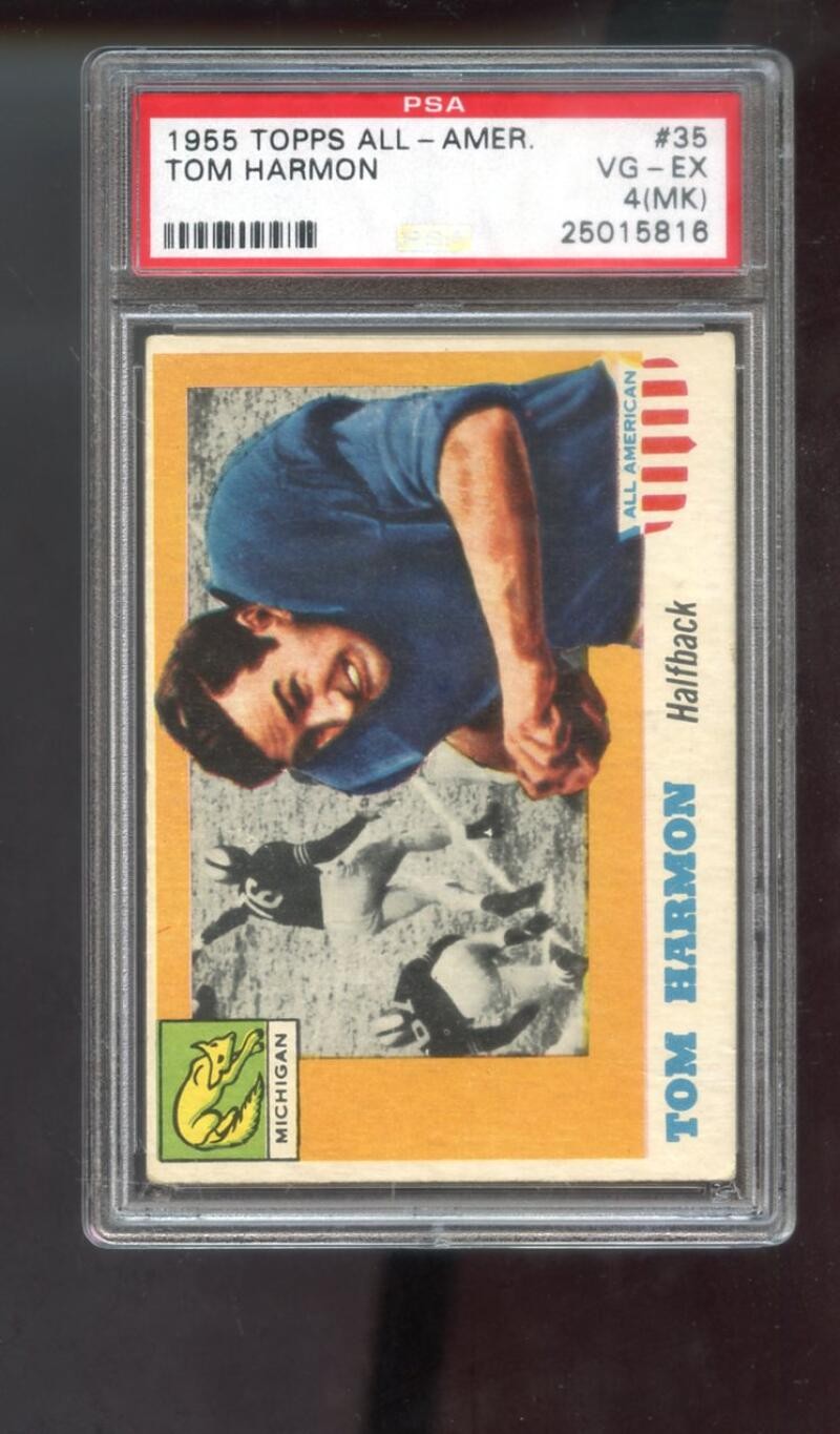 1955 Topps All-American #35 Tom Harmon PSA 4 (MK) Graded Football Card Michigan